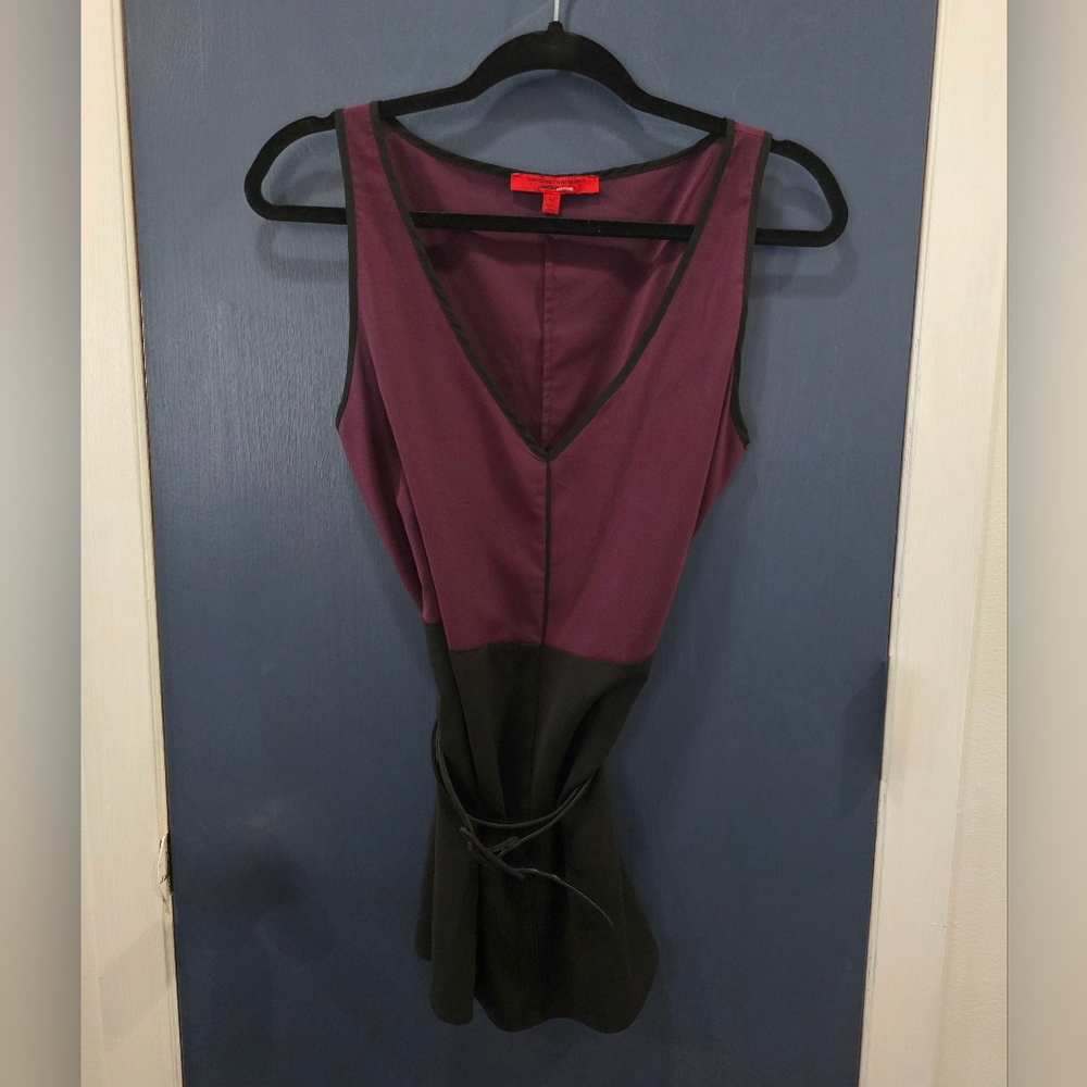 Narciso Rodriguez Purple And Black Sleeveless Blouse